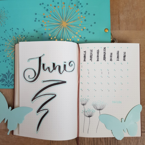 bulletjournal Monatsübersicht