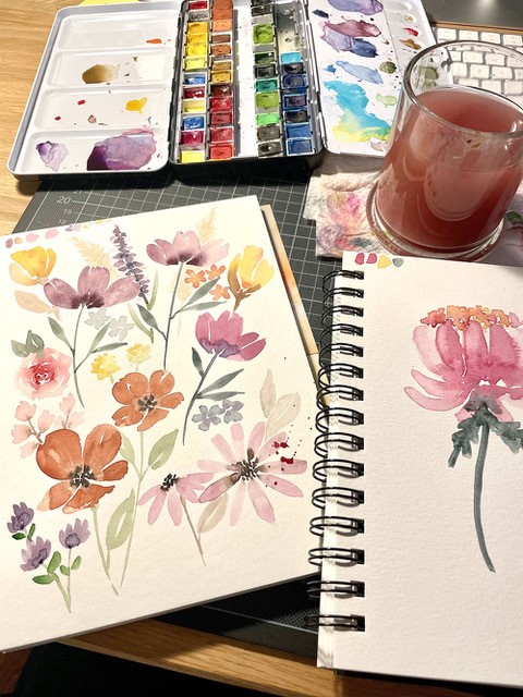 loose watercolor flowers