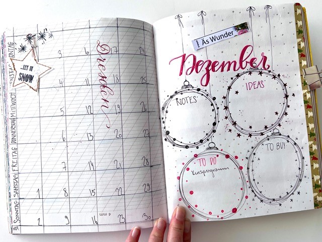 Bullet Journal monthly spread